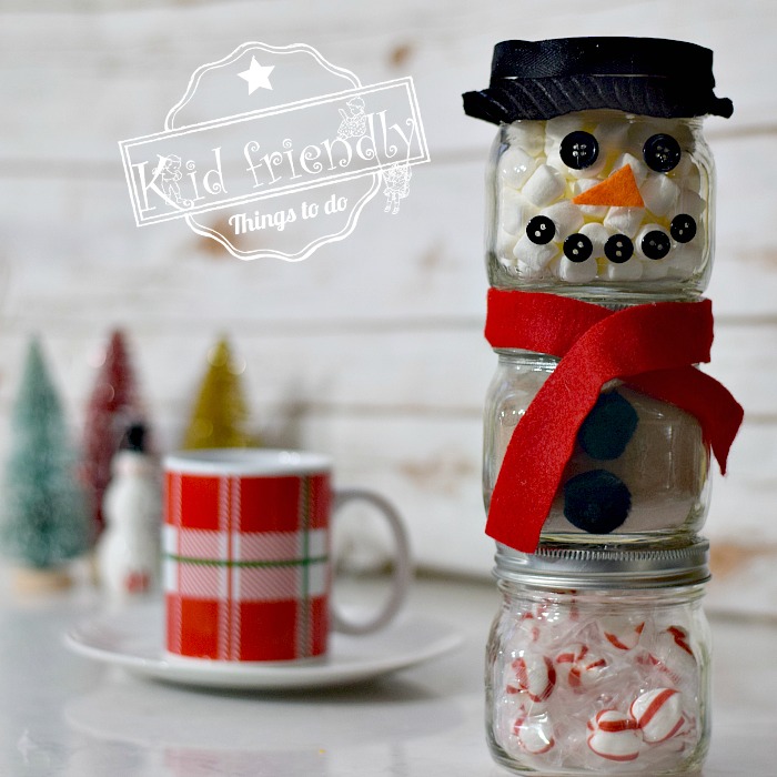 DIY Snowman Hot Chocolate Kit in Jars | Kid Friendly Things To Do