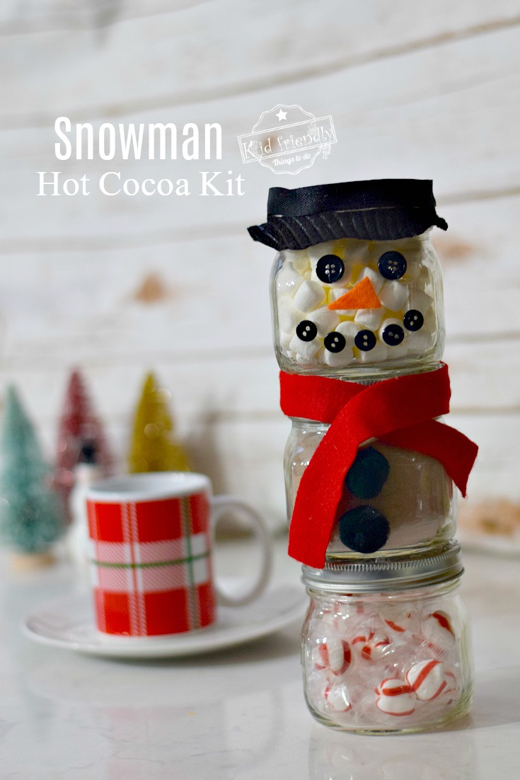 How to make a snowman hot chocolate kit with jars