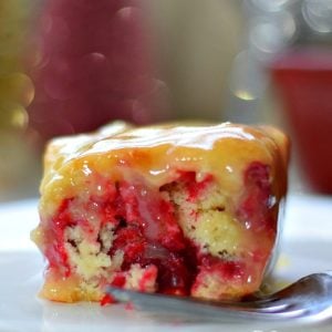 cranberry cake with butter icing