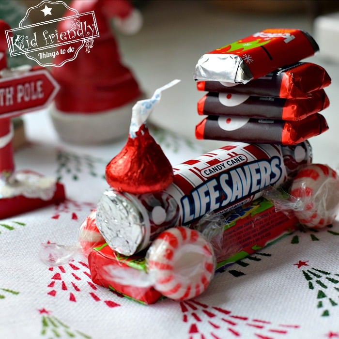 how to make a candy train craft for Christmas
