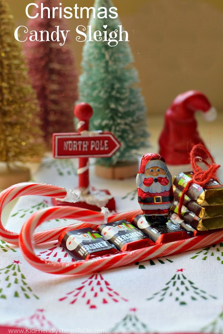 candy sleigh Christmas craft and gift 