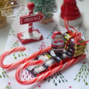 Making a Christmas candy cane sleigh