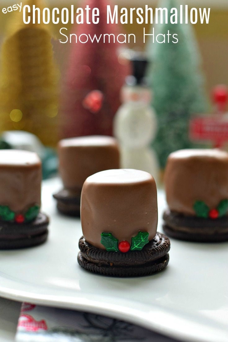 snowman chocolate covered marshmallow treats