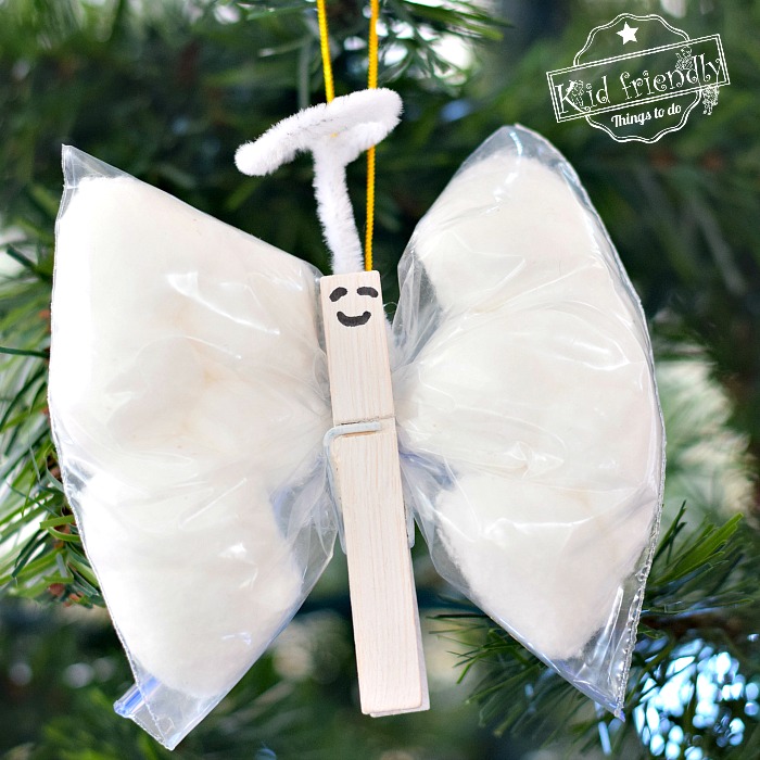 angel cotton ball and snack bag craft