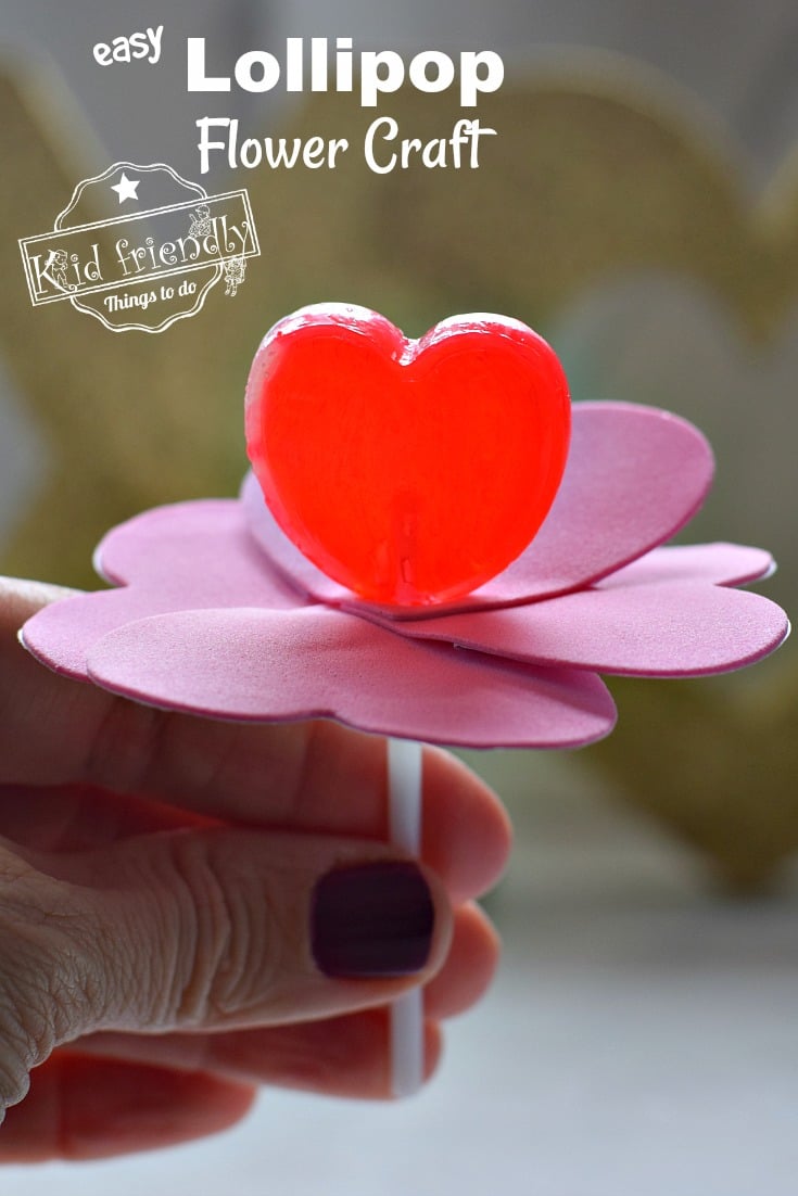 Valentine Lollipop craft for kids to make 