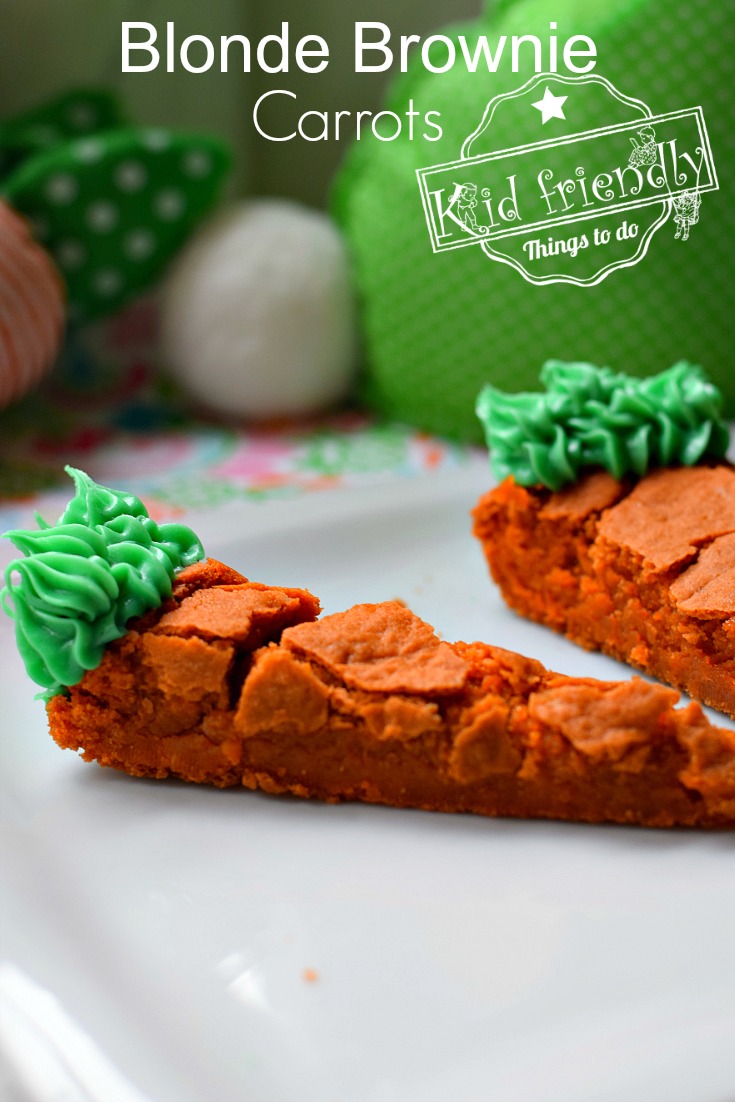 Carrot Shaped Blonde Brownies A Fun Easter Treat For Kids Kid Friendly Things To Do