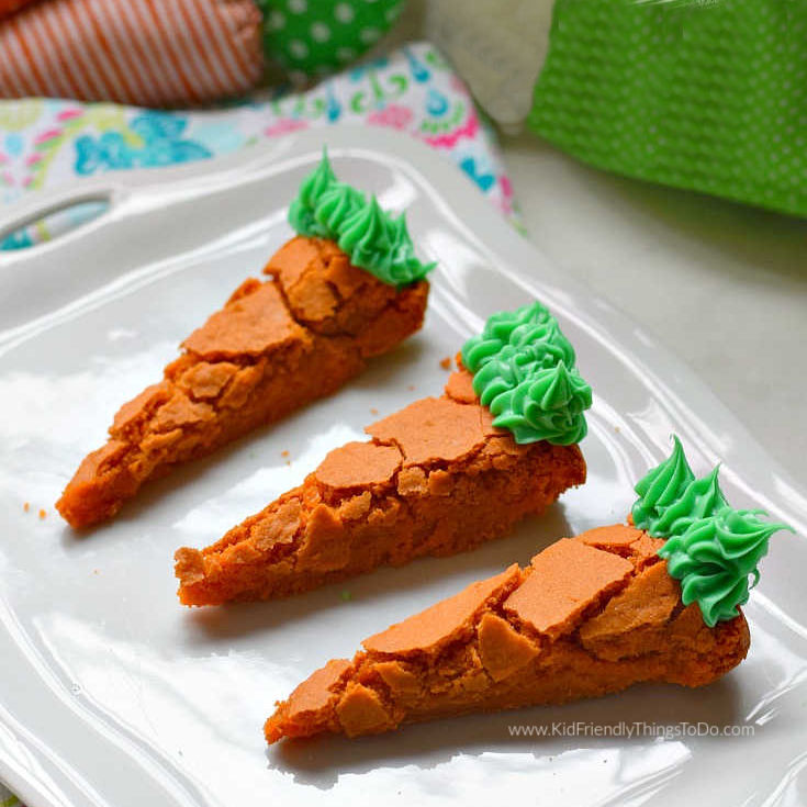 You are currently viewing Carrot Shaped Blonde Brownies {A Fun Easter Treat for Kids} | Kid Friendly Things To Do