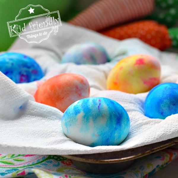 dye Easter Eggs with whipped cream