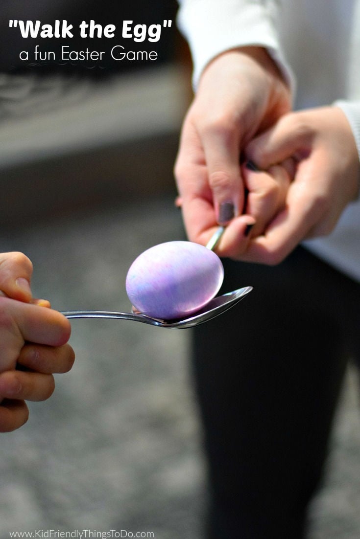 walk the egg spoon game for Easter