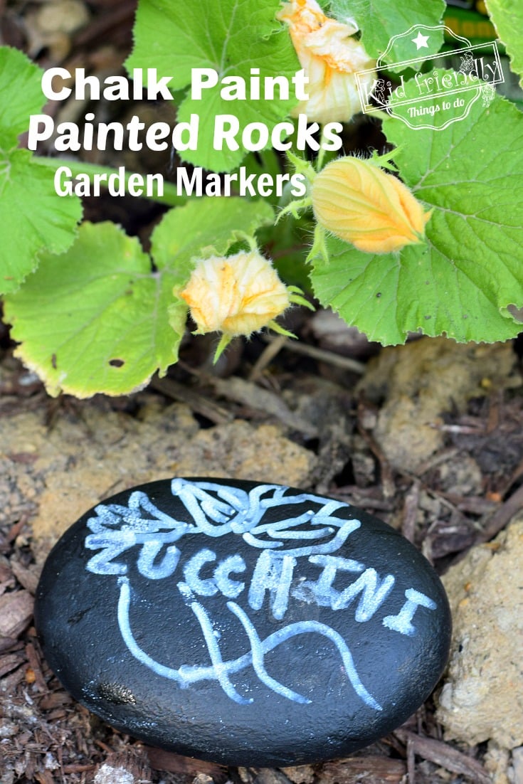 Chalk Painted Rocks Garden Markers
