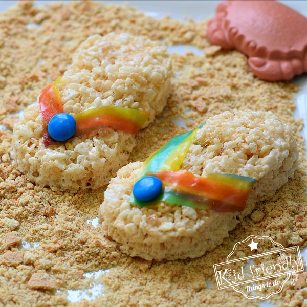 how to make flip-flops Rice Krispies Treats - a fun beach, pool, and summer treat