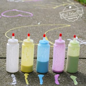How to  Make Puffy Sidewalk Chalk Paint in Squeeze Bottles {Easy & Fun} | Kid Friendly Things To Do