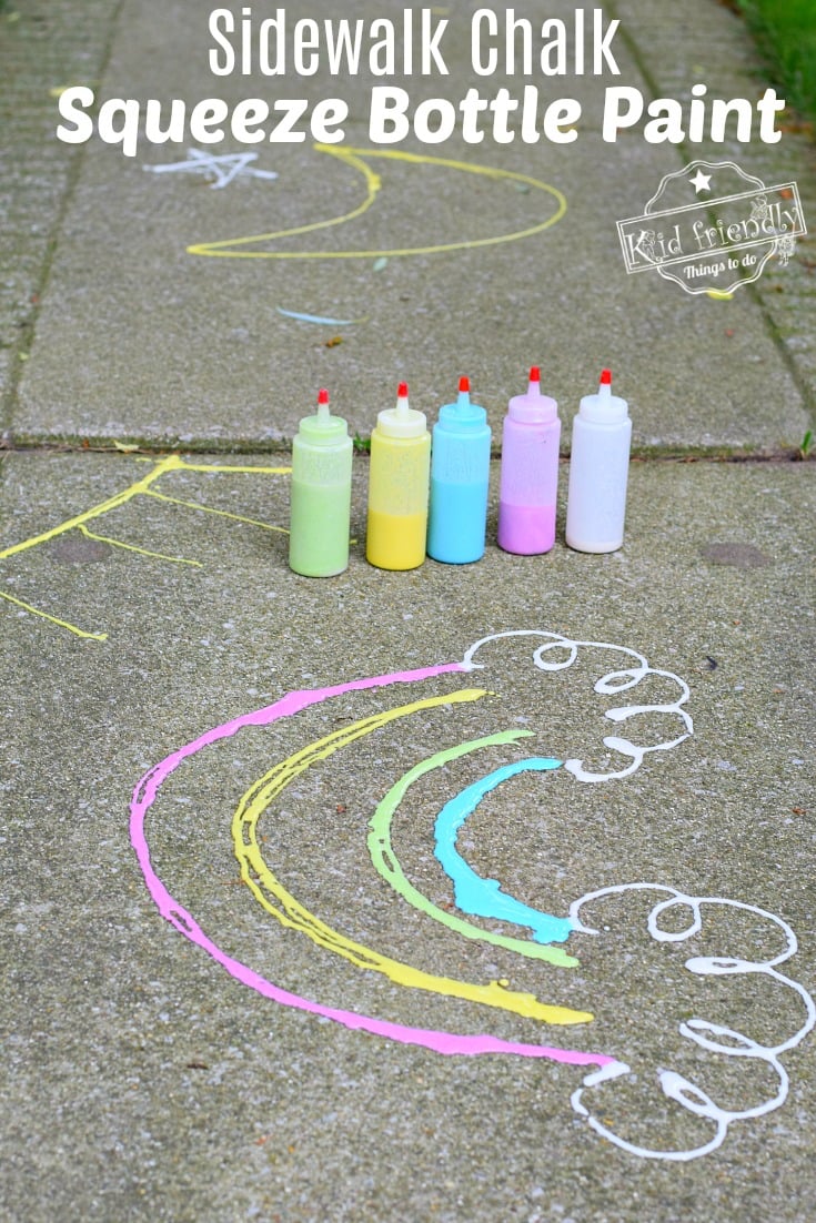 DIY Easy sidewalk chalk in a squeeze bottle