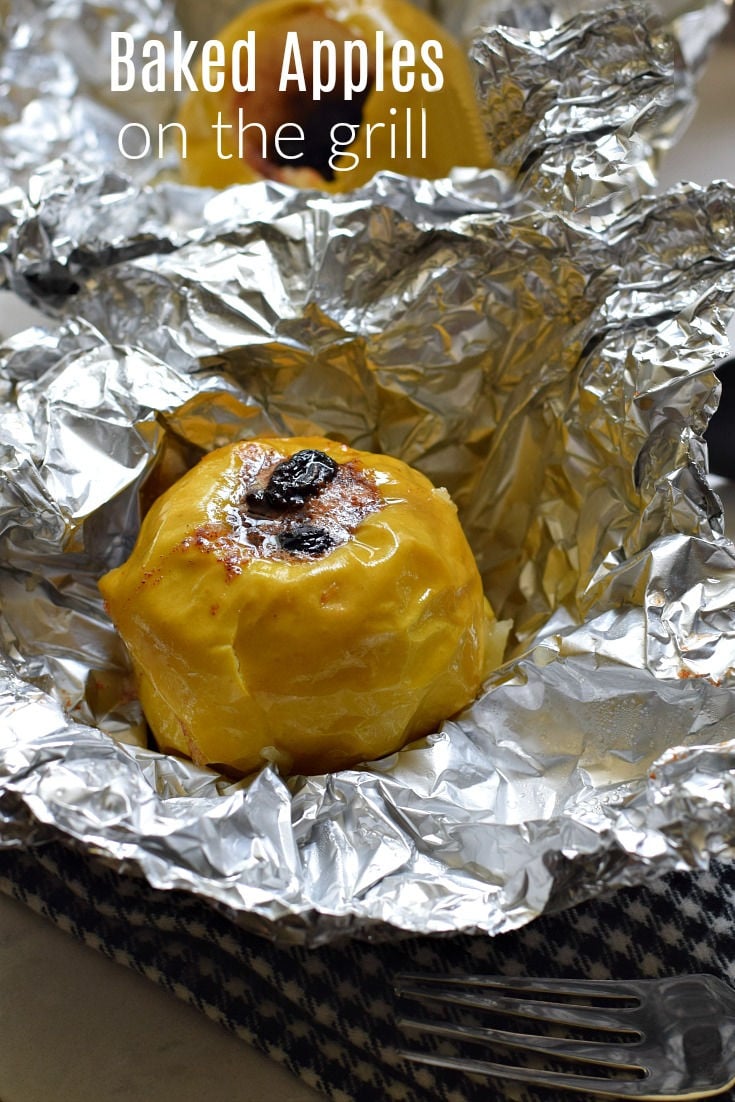 baked apples in a foil pack