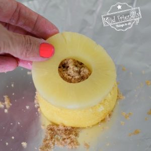 pineapple upside down cakes in a foil packet