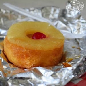 Delicious Pineapple Upside Down Cake in a Foil Packet