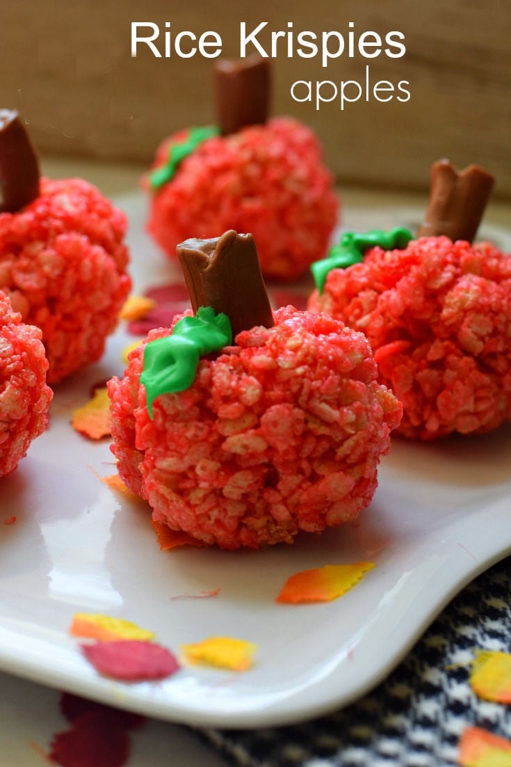 apple shaped rice krispies treats for fall 