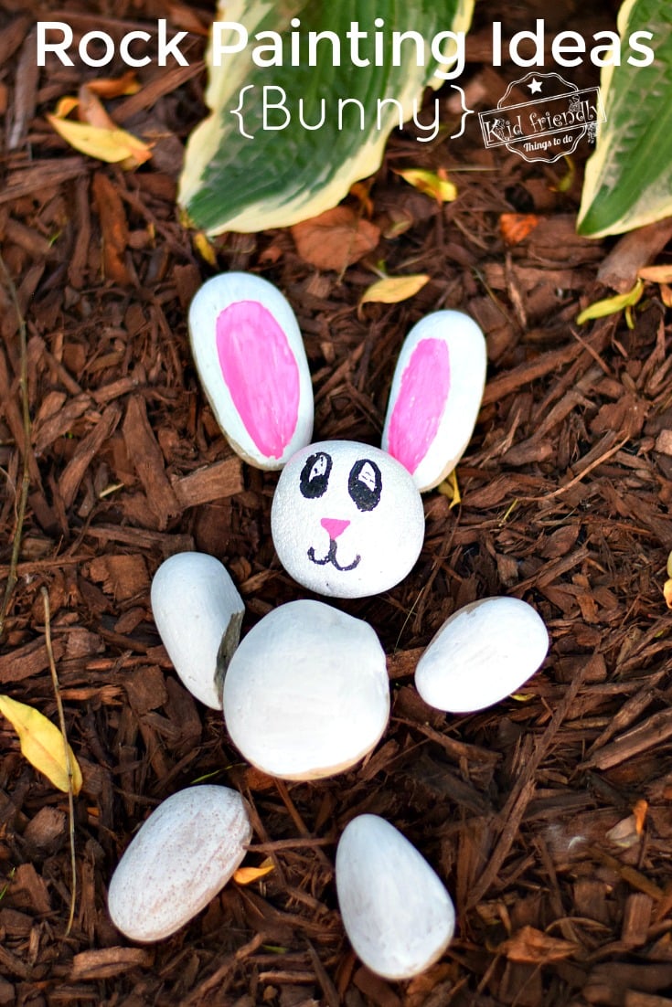 rock painting ideas for kids - bunny