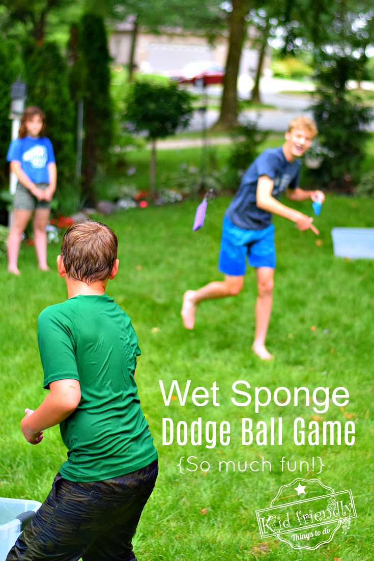 wet sponge dodge ball game for kids, teens and adults