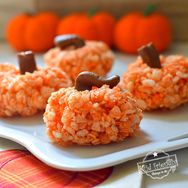 Rice Krispies Treats Pumpkins {for Fall or Halloween} | Kid Friendly Things To Do