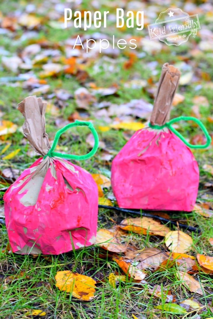 Paper Bag Apple Craft for Kids