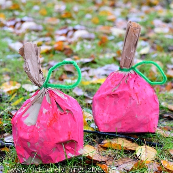 Paper Bag Apple Craft for Kids to Make | Kid Friendly Things To Do