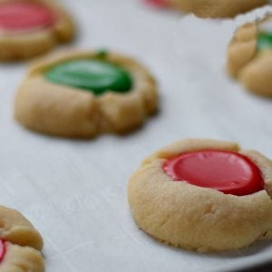 thumbprint almond cookies for Christmas