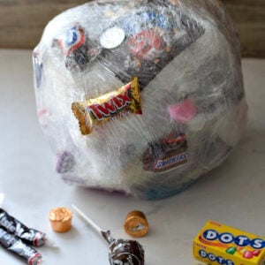 saran wrap candy ball game
