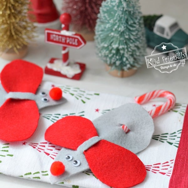 how to make Candy Cane Christmas Mice