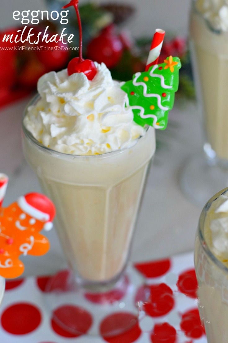 Eggnog milkshake drink