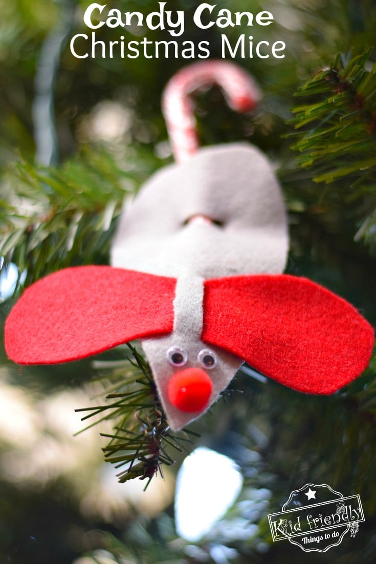 Candy Cane Christmas Mice Ornament