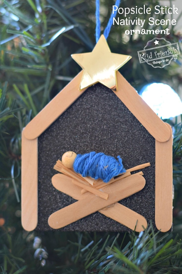 Christmas Tree Popsicle Stick Ornament - Easy Craft for Kids