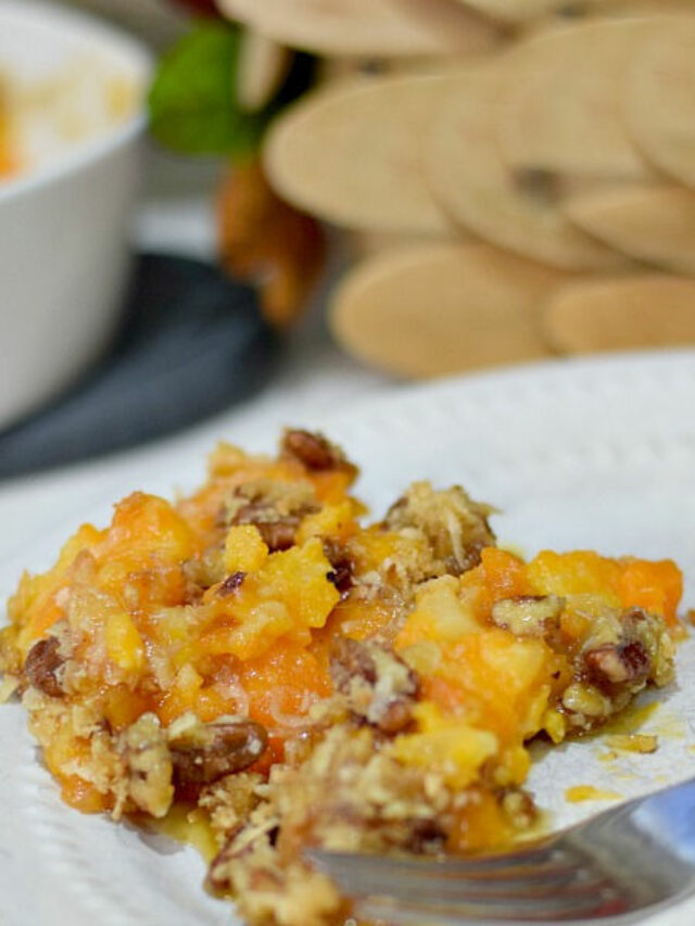 sweet potato casserole with pecan topping