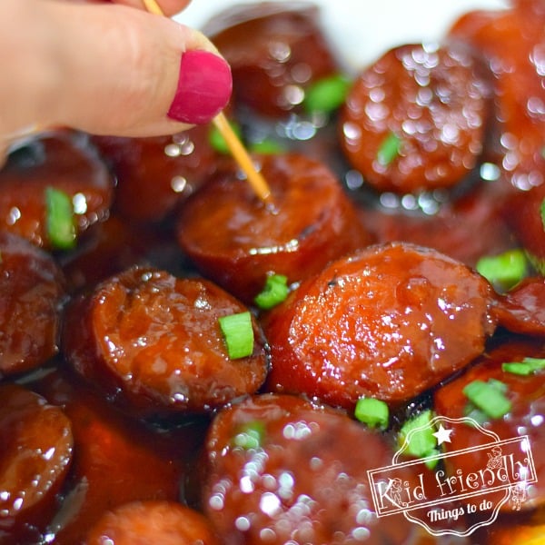 3 Ingredient Slow Cooker Sausage Bites {Appetizer} | Kid Friendly Things To Do