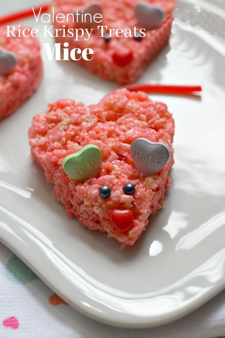 Valentine's Day Mice Rice Krispies Treats