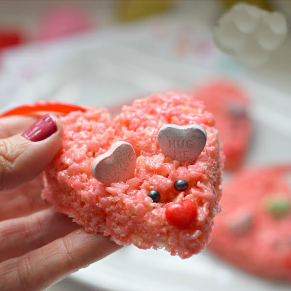 Valentine's Day Mice Rice Krispies Treats