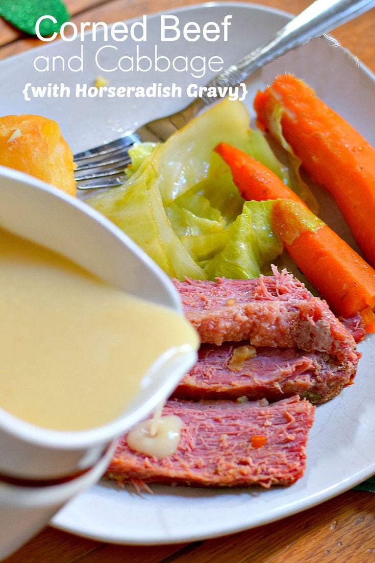 corned beef and cabbage with gravy