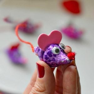 Hershey's Kiss candy mice craft for Valentine's day