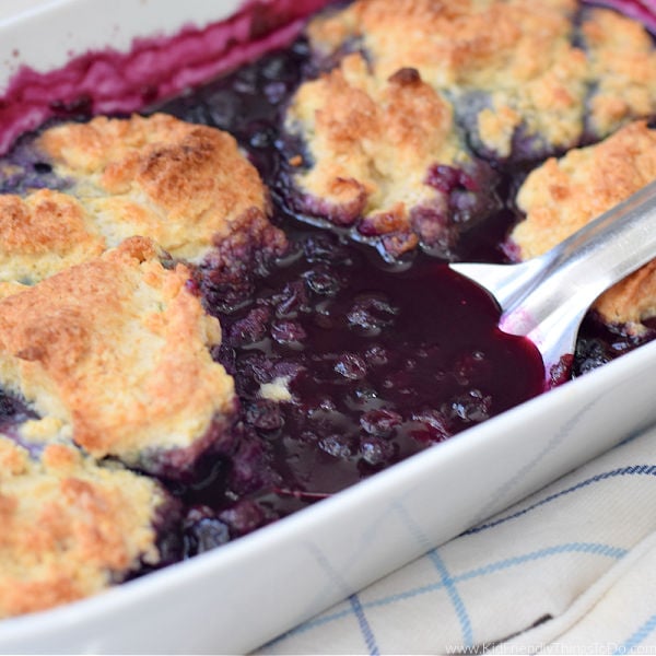 Blueberry Cobbler with a biscuit topping