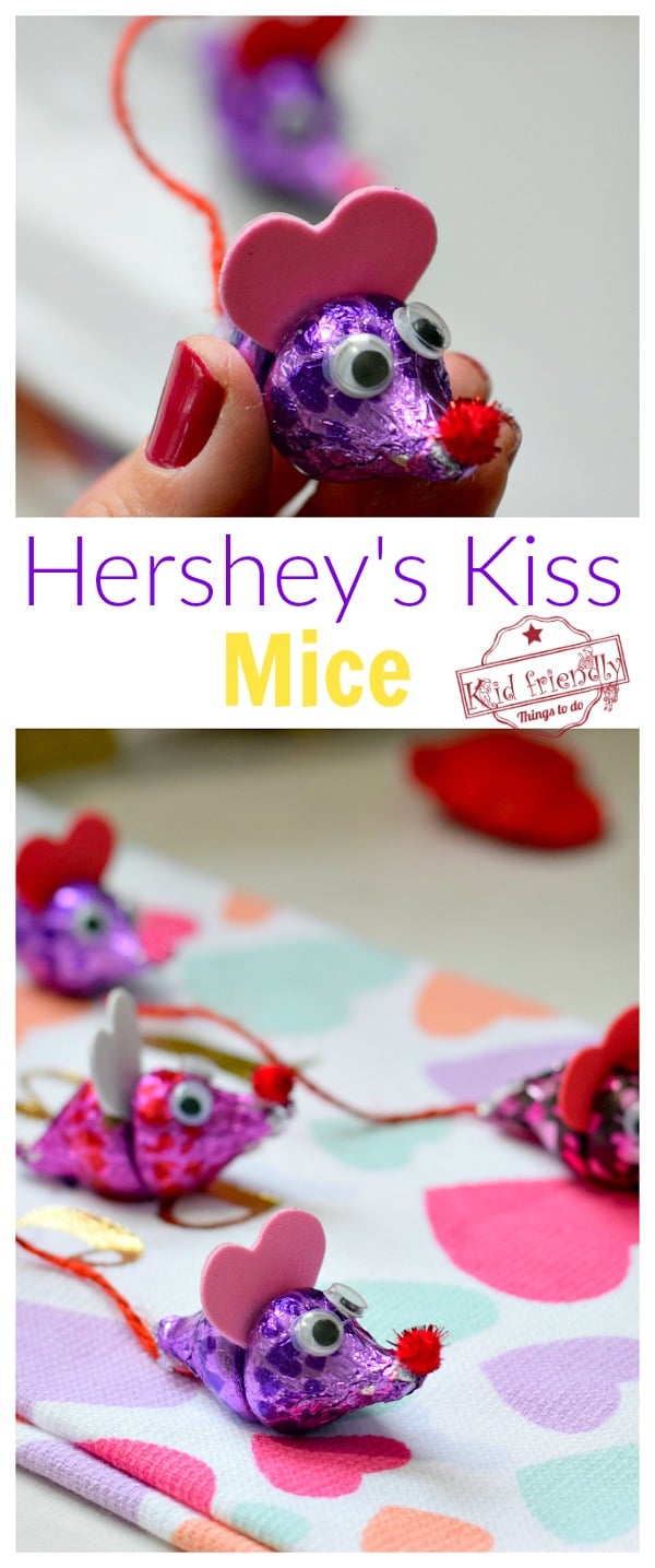 Hershey's Kisses Mice {A Valentine Craft for Kids}