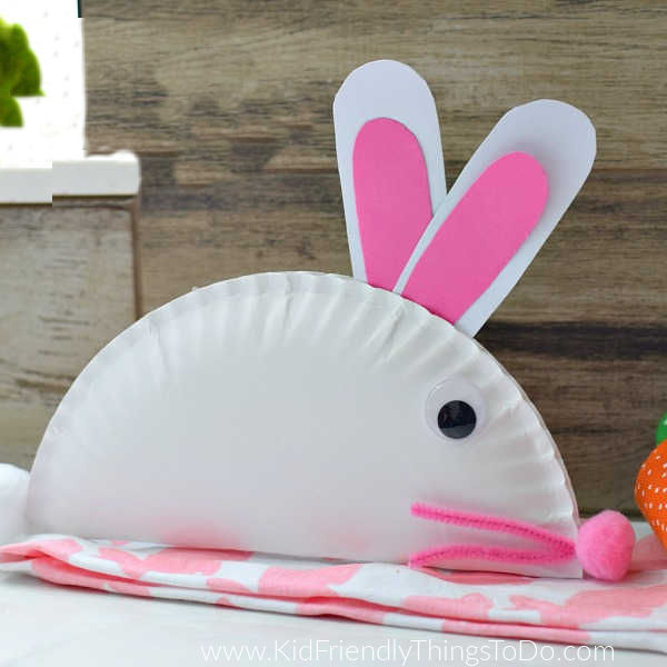 Easy Paper Plate Bunny Craft for Kids | Kid Friendly Things To Do