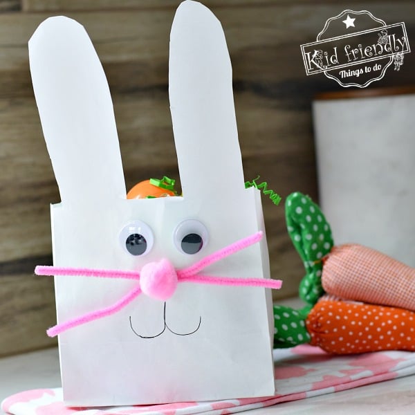 A Paper Bag Easter Bunny Gift Bag {An Easter Craft Idea} | Kid Friendly Things To Do