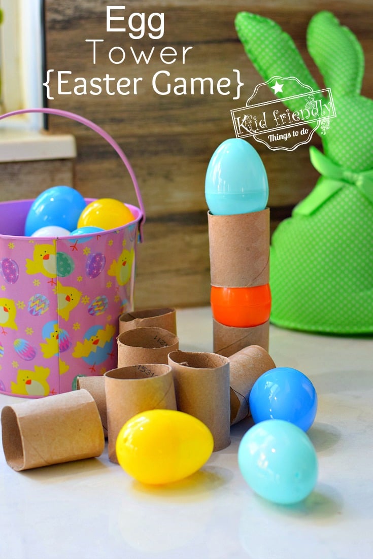 Egg Tower {Easter Egg Game} Kid Friendly Things To Do