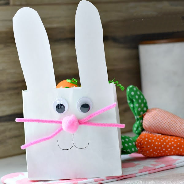 Easter bunny paper bag craft and basket