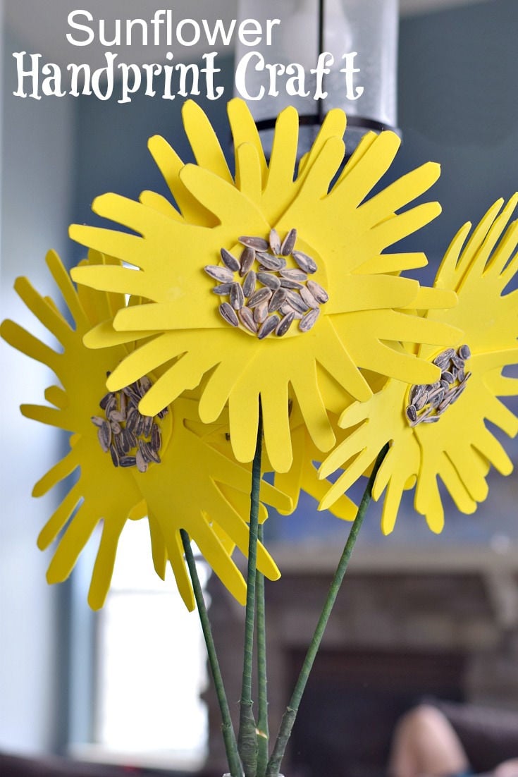 sunflower handprint craft