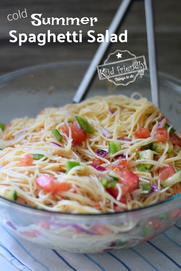 Cold Spaghetti Salad {with Italian Dressing} with VIDEO | Kid Friendly ...