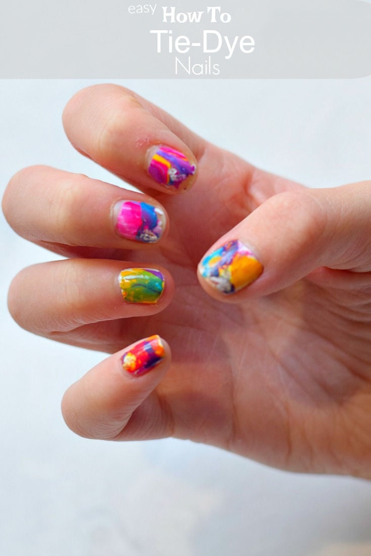 how to tie-dye fingernails easy