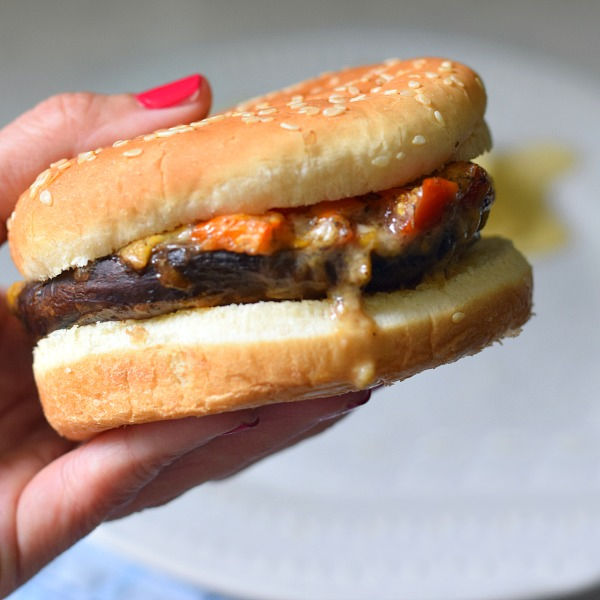 oven baked portobello mushroom burger