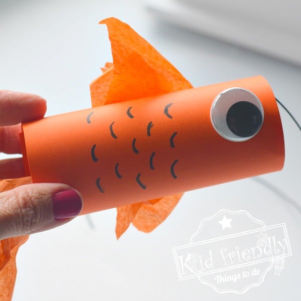 Cardboard tube fish craft 