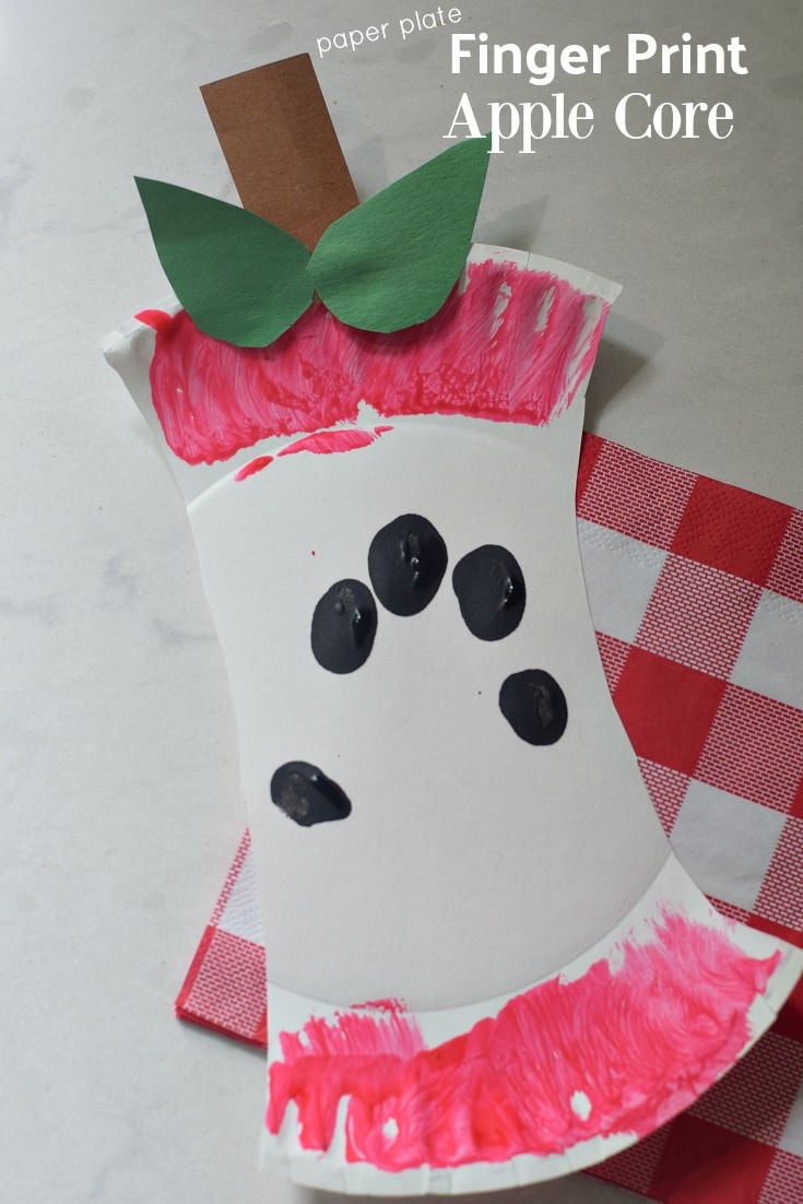 apple core paper plate fall craft for kids